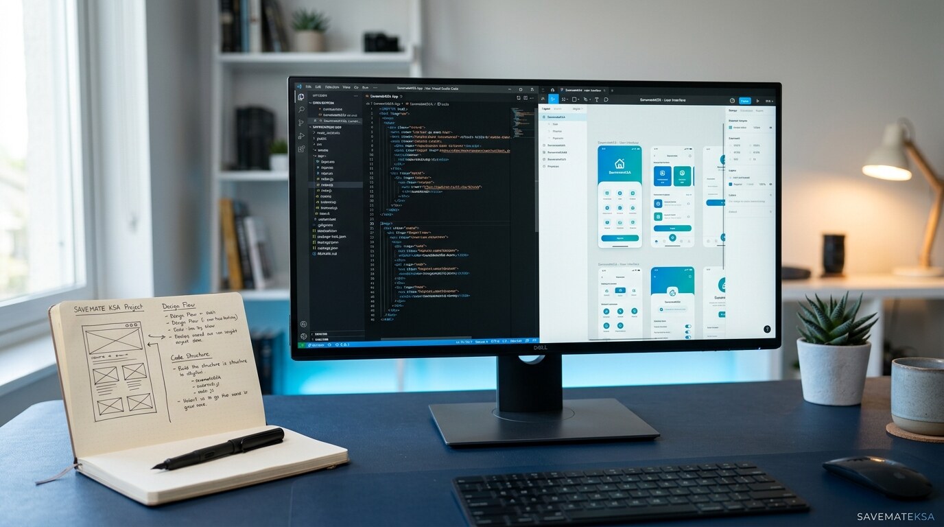 مساحة عمل تعرض تصميمًا ورمز برمجي لخدمات مستقلة