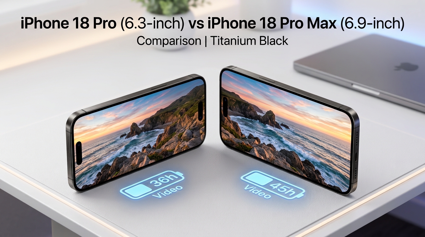 مقارنة بطارية iPhone 18 Pro وPro Max